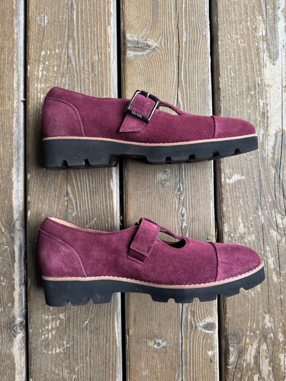 Vionic Carmen T-Strap Port Wine Colored Suede Loafers in Women's 8.5/EU 39 - Picture 7 of 16